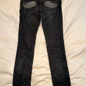 Armani exchange jeans with angel wings on back pockets